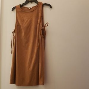 Suede Tan dress With Ties on the side